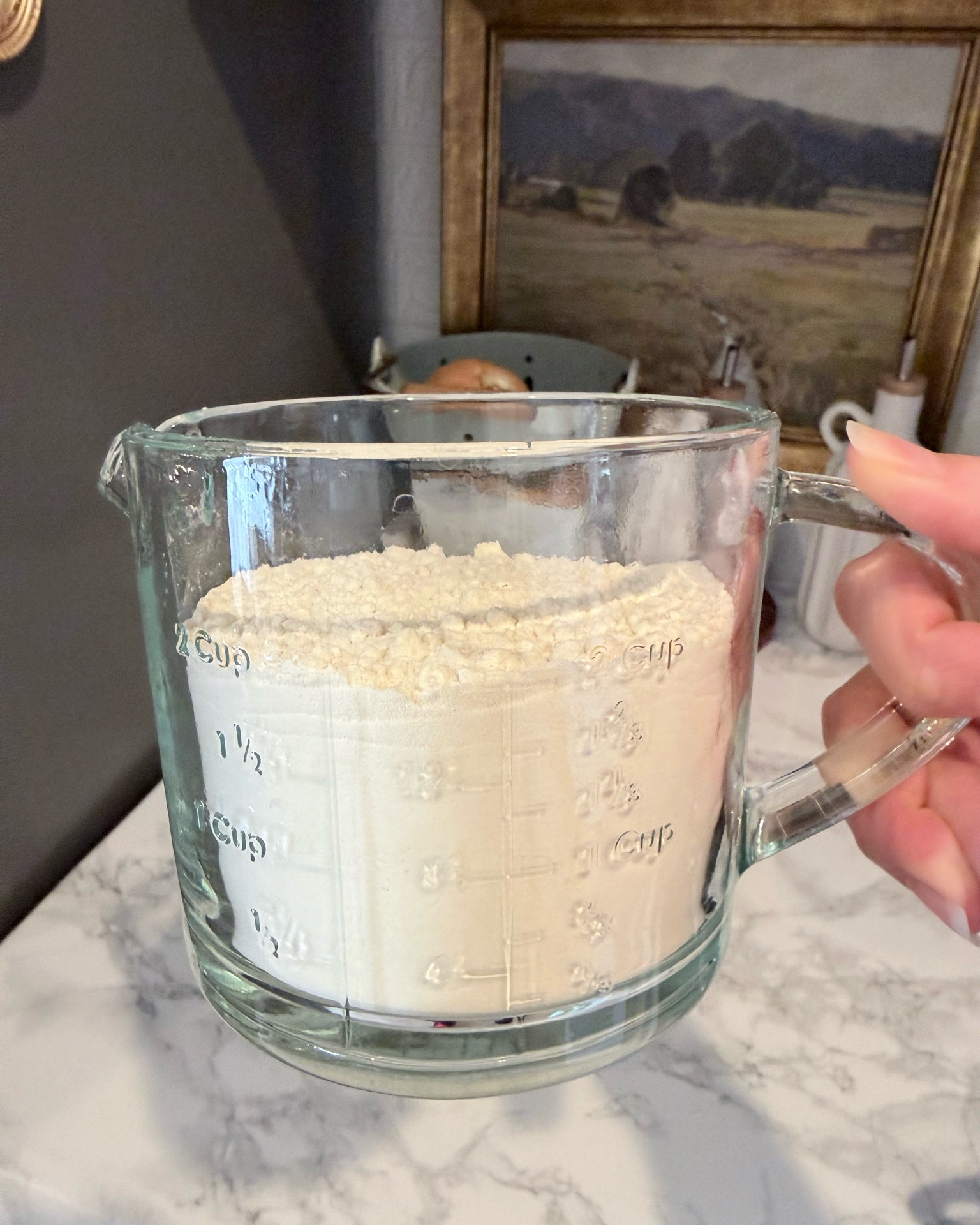 2 Cup Glass Measuring Cup - Hearth & Hand with Magnolia brand. So useful in the kitchen. It’s great quality, thick glass and the numbers are etched.