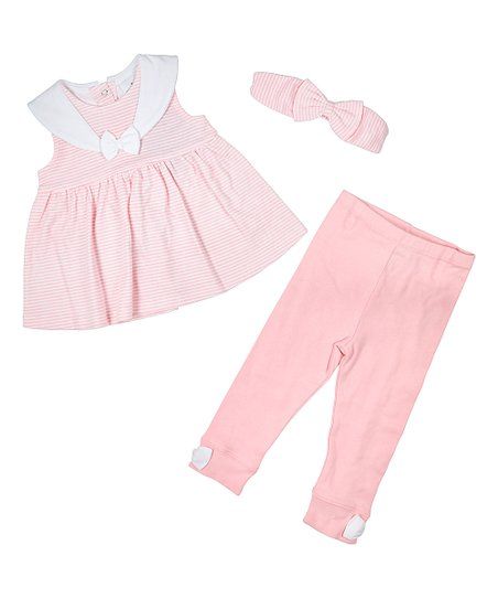 Pink & White Pinstripe Sleeveless A-Line Dress Set - Newborn & Infant | Zulily