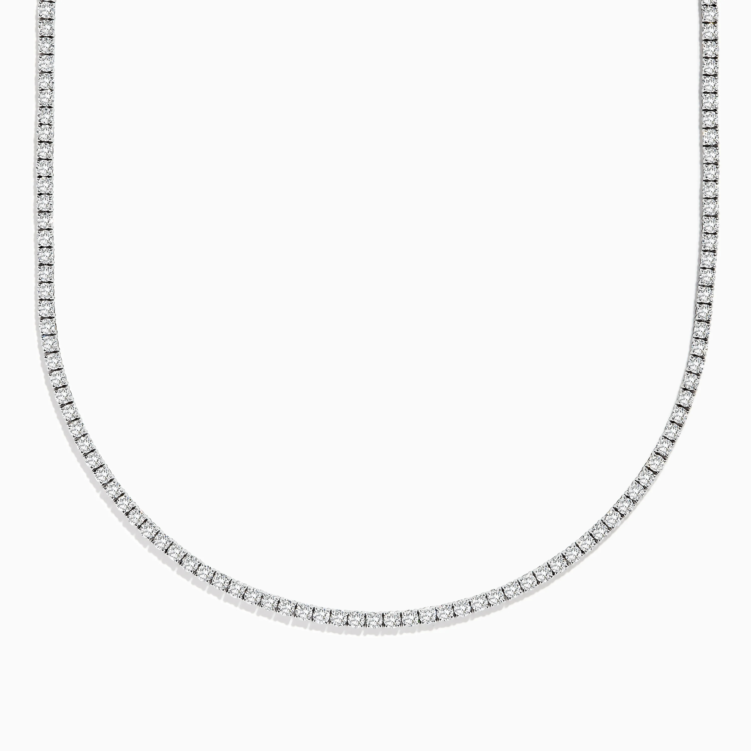 Pave Classica 14k White Gold Diamond Tennis Necklace 9.94 TCW | Effy Jewelry