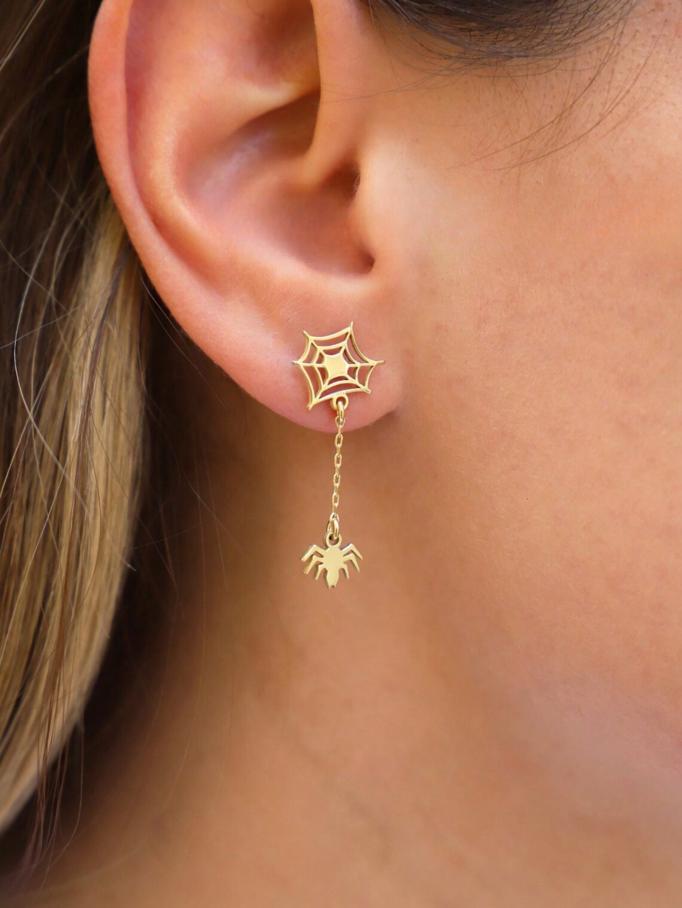 Tsnamer 1pair Halloween Spider Webs Drop Dangle Earrings For Women Girls Jewelry Gifts | SHEIN US... | SHEIN