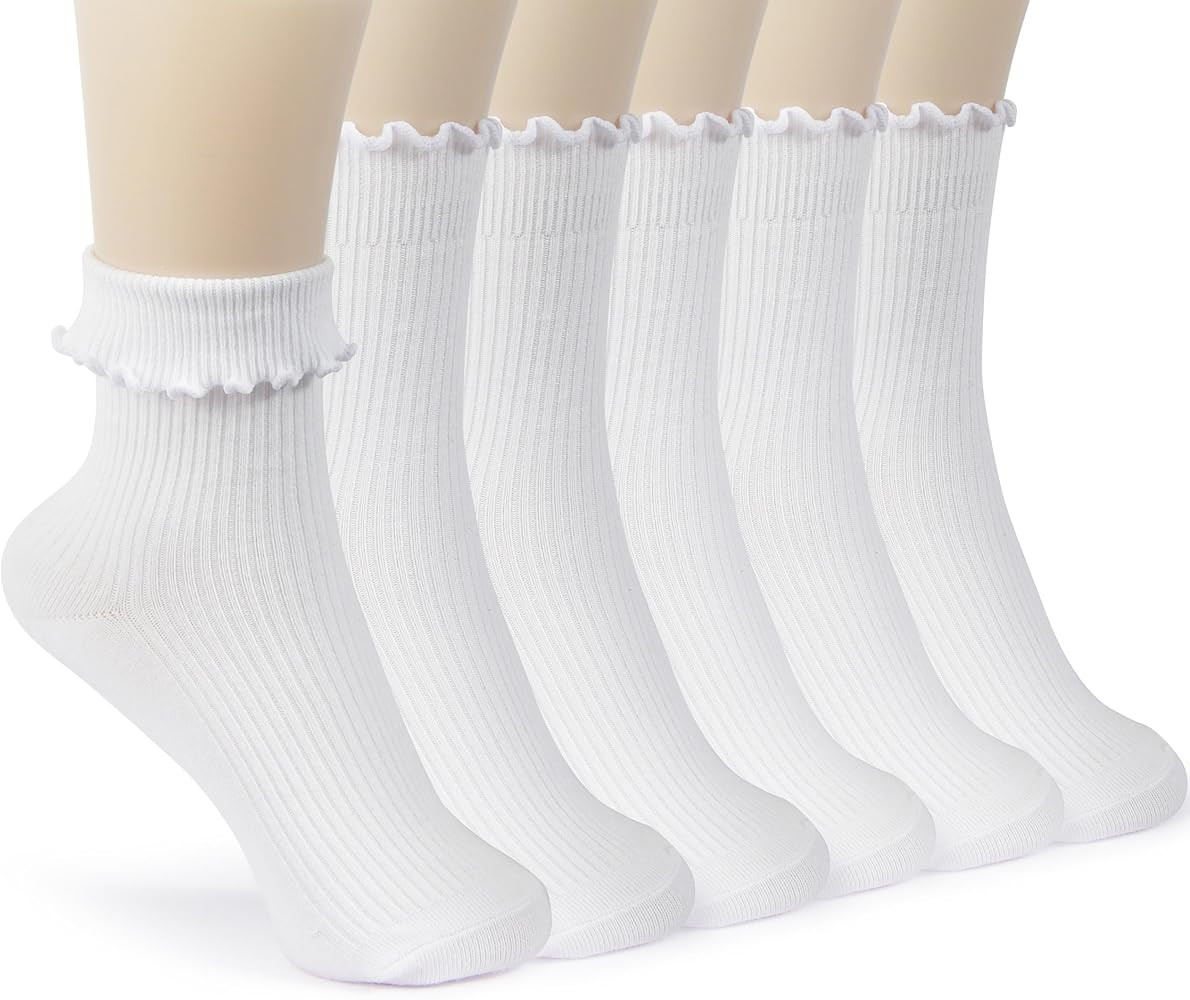 BomKinta Ruffle Socks for Women - Lightweight Thin Cuff Frilly Sock - Cute Casual Ankle Socks | Amazon (CA)