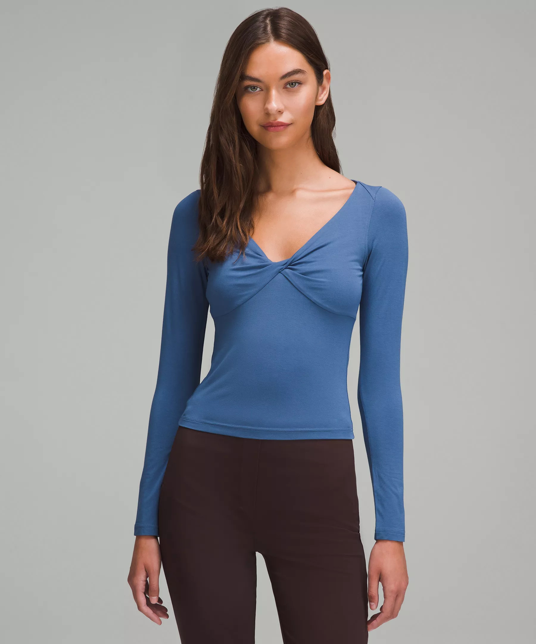 Modal-Silk Blend V-Neck Long-Sleeve Shirt | Lululemon (US)