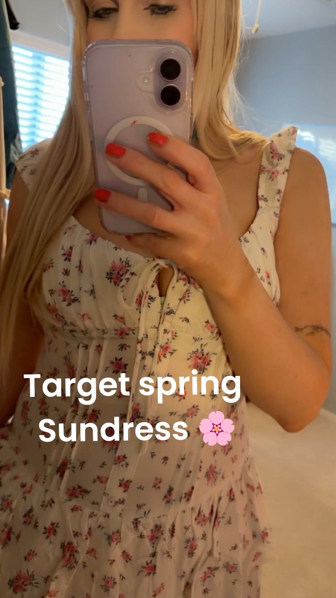 Target spring floral sundress 🌸for reference I’m 5ft2 125lbs  wearing size small 💗

#LTKFestival #LTKgrwm #LTKootd
