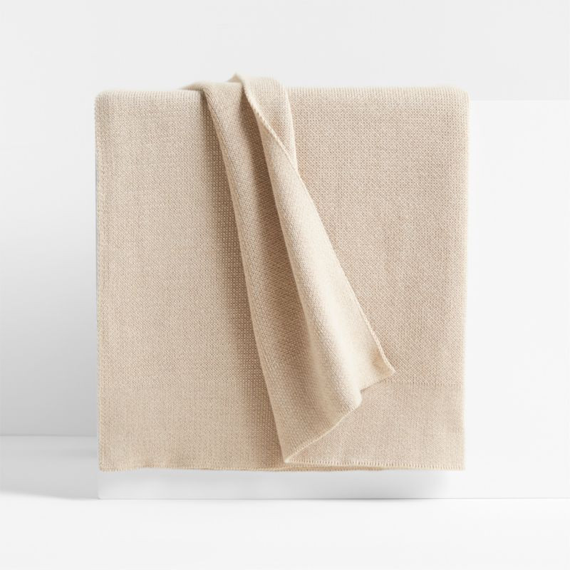 Calda Chantilly 70"x55" Warm Sand Beige Throw Blanket + Reviews | Crate & Barrel | Crate & Barrel