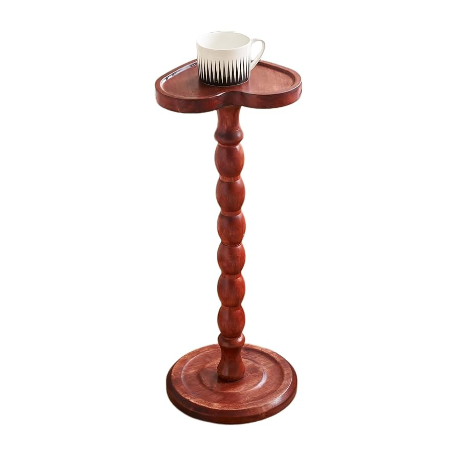 24" Tall Solid Wood Round Side Table – Coffee Table & Plant Stand 2-in-1 with Non-Slip Pads –... | Amazon (US)