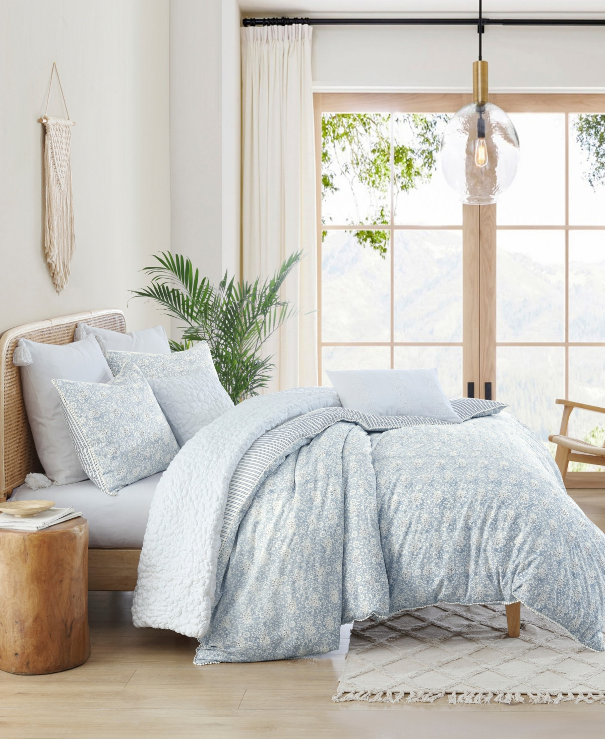 Peri Home Ikat Eyelet 3-Pc. Comforter Set, Full/Queen - Blue | Macy's
