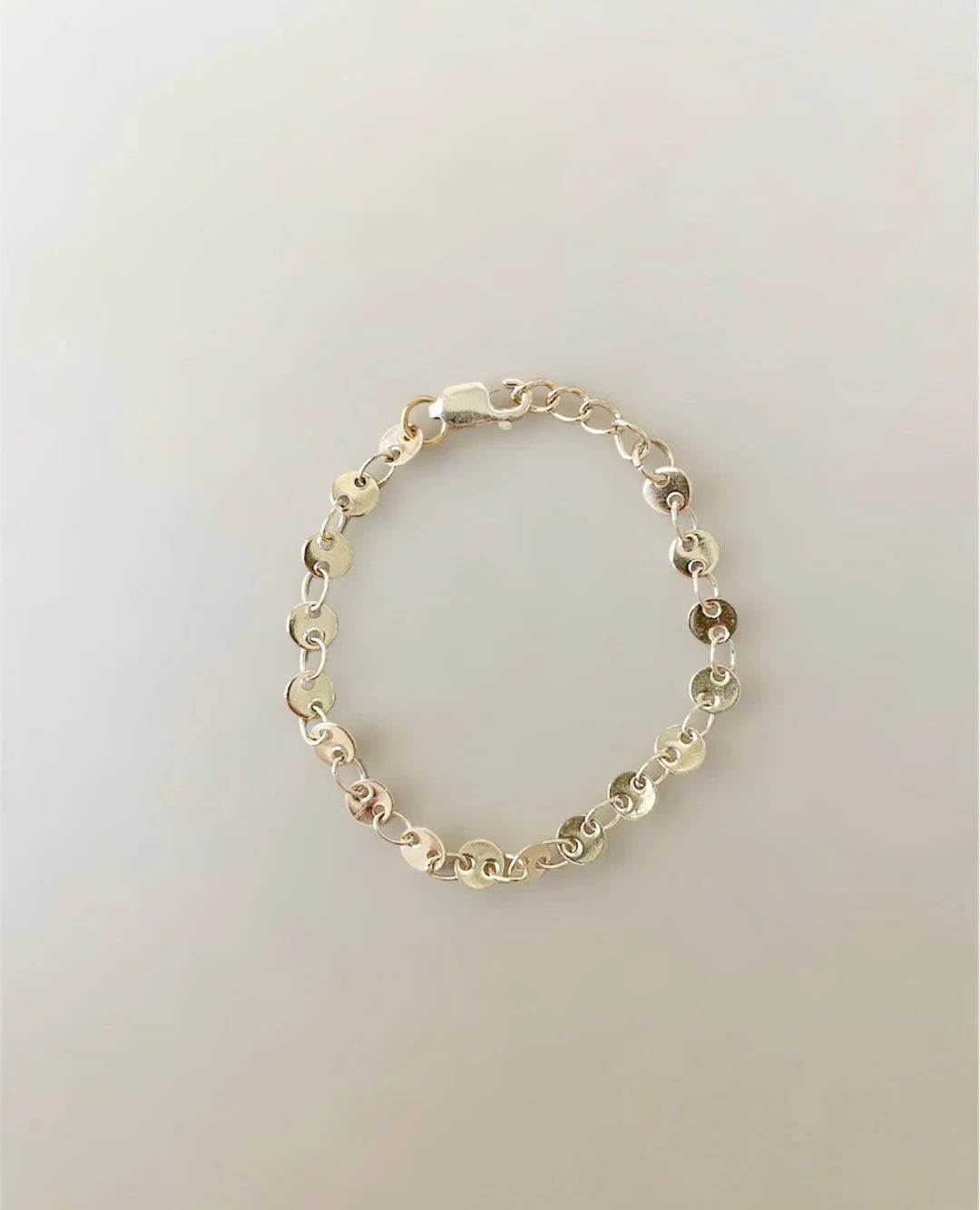 Sequins Disc Chain Bracelet, 14k Gold Filled, Baby Bracelet, Mom and Me Bracelet - Etsy | Etsy (US)