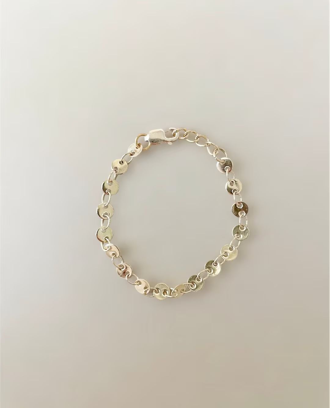 Sequins Disc Chain Bracelet, 14k Gold Filled, Baby Bracelet, Mom and Me Bracelet - Etsy | Etsy (US)