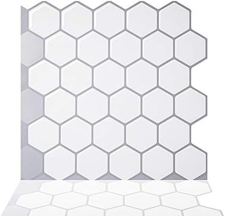 Tic Tac Tiles 10"x10" Peel and Stick Self Adhesive Removable Stick On Kitchen Backsplash Bathroom... | Amazon (US)