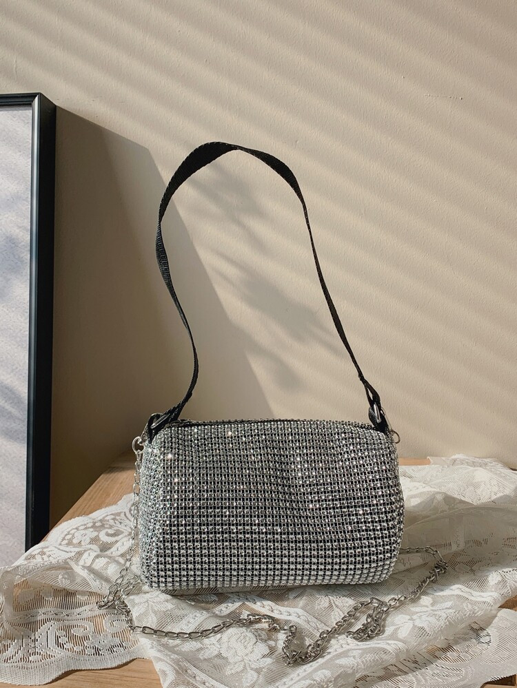 Mini Allover Rhinestone Decor Shoulder Bag | SHEIN