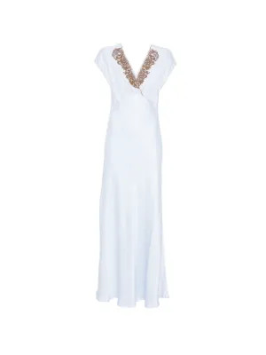Antik Batik Embroidered V-neck Maxi Dress | Blue | FARFETCH | Farfetch Global
