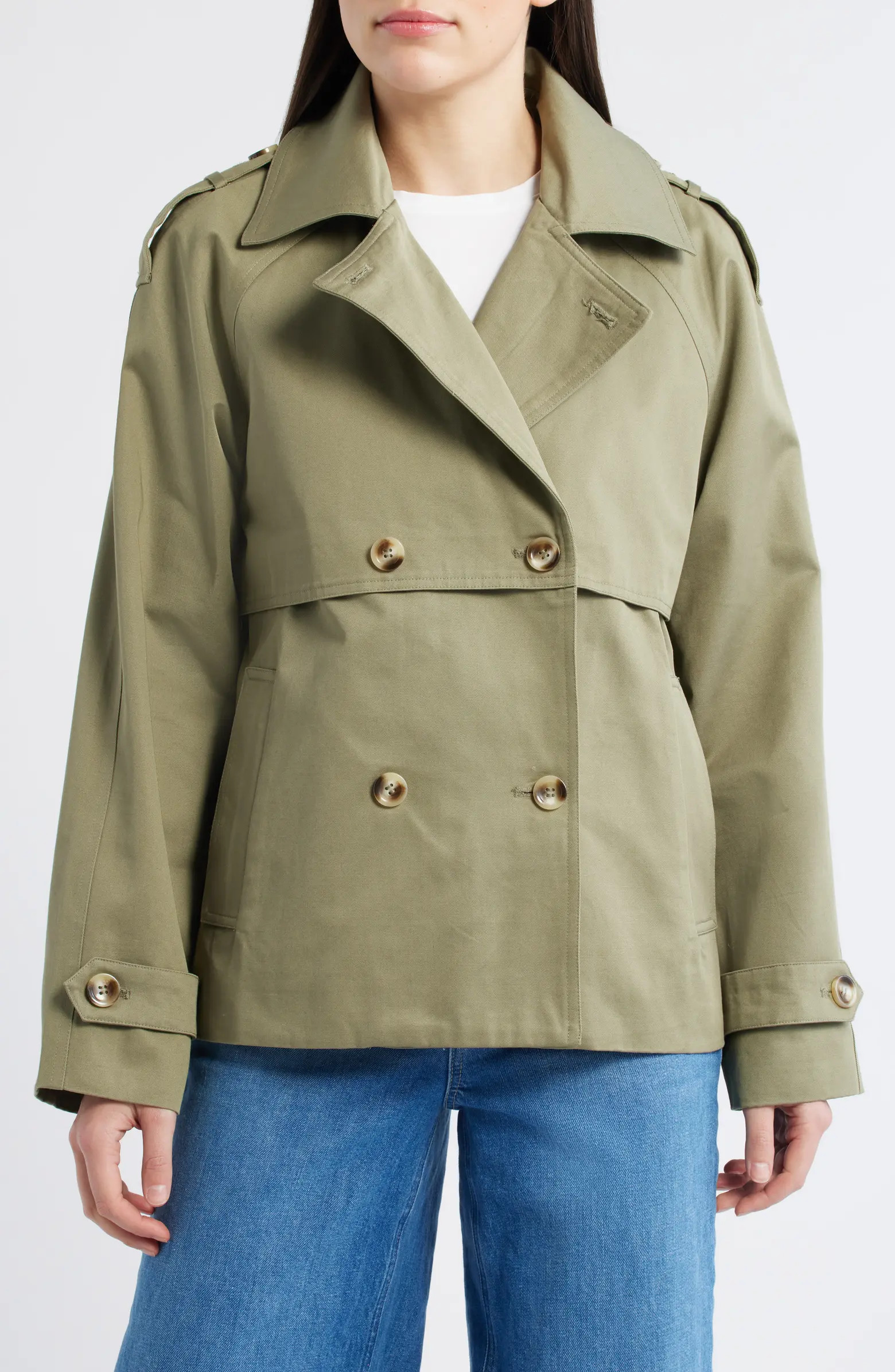 Short Cotton Trench Coat | Nordstrom