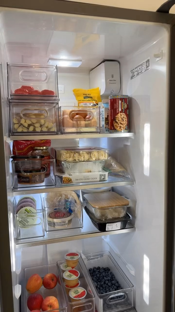 Fridge organizer bins