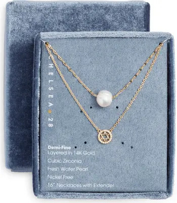 Chelsea28 Set of Two Demi Fine Star of David Necklaces | Nordstrom | Nordstrom