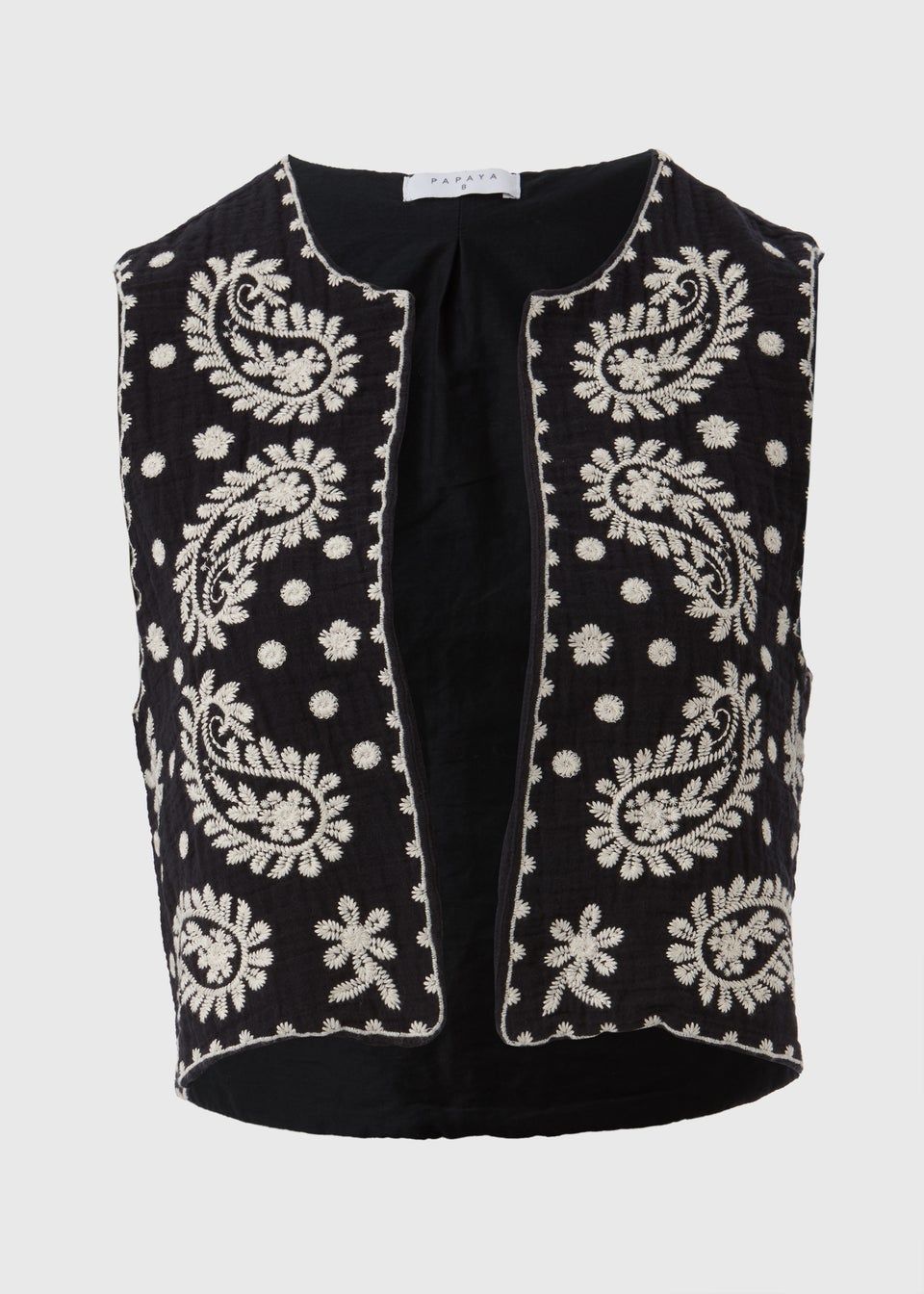 Black Embroidered Co Ord Waistcoat | Matalan (UK)