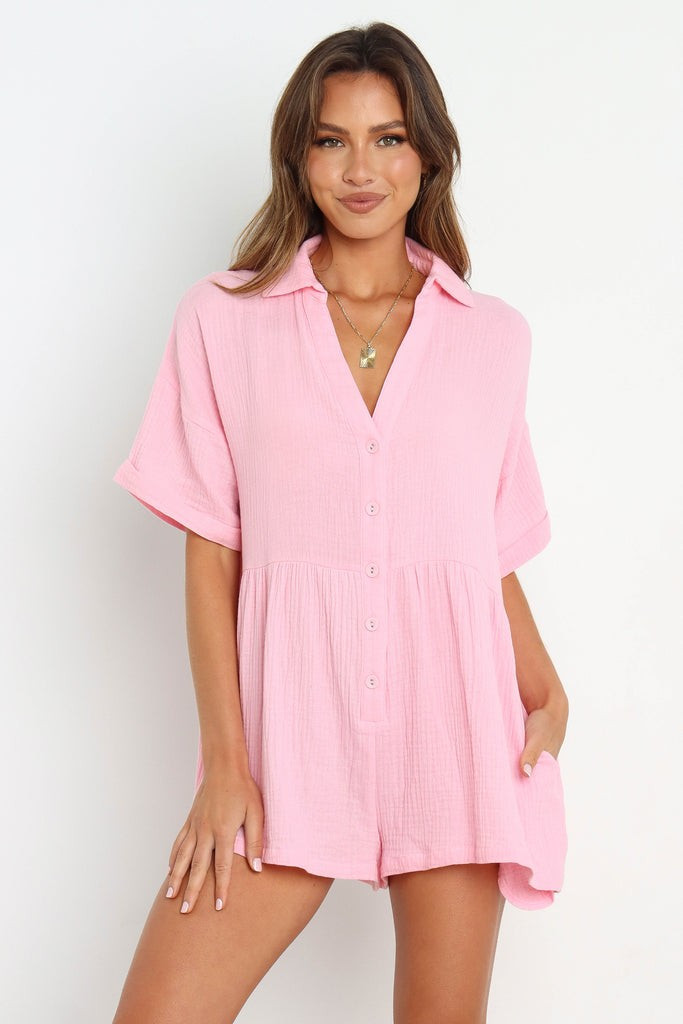Winny Romper - Pink Romper  | Petal & Pup (US)