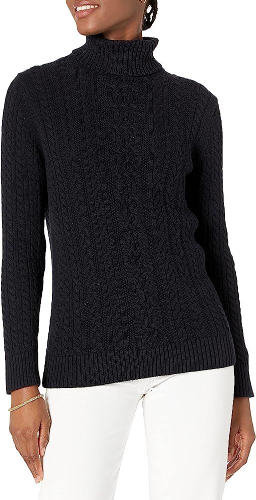 Amazon Essentials Women's Fisherman Cable Turtleneck Sweater | Amazon (US)