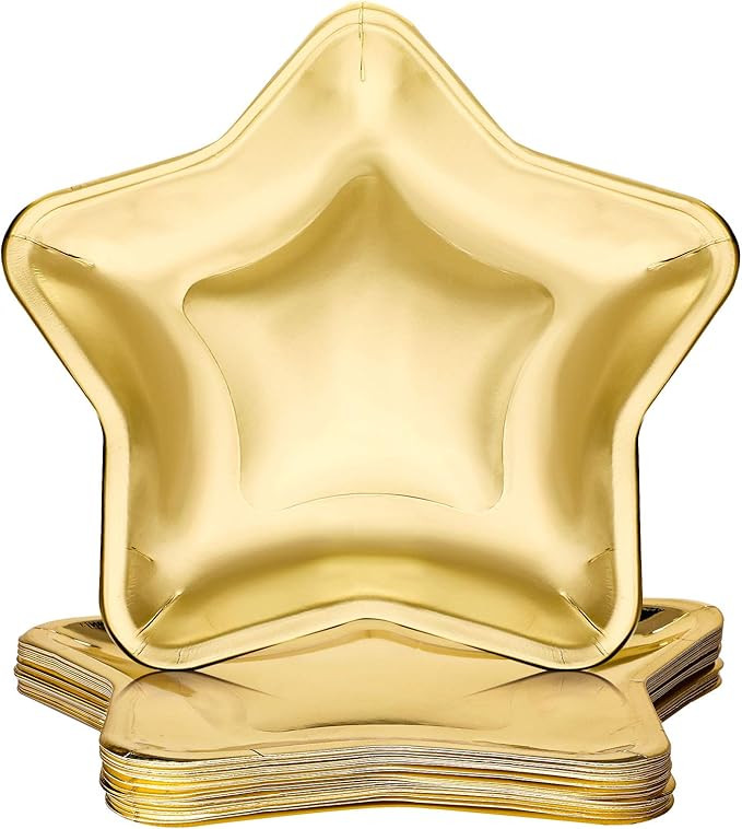 30 Pieces Thick Star Shaped Paper Plates Disposable Party Plate Pentagram Dinnerware Plate for Gr... | Amazon (US)