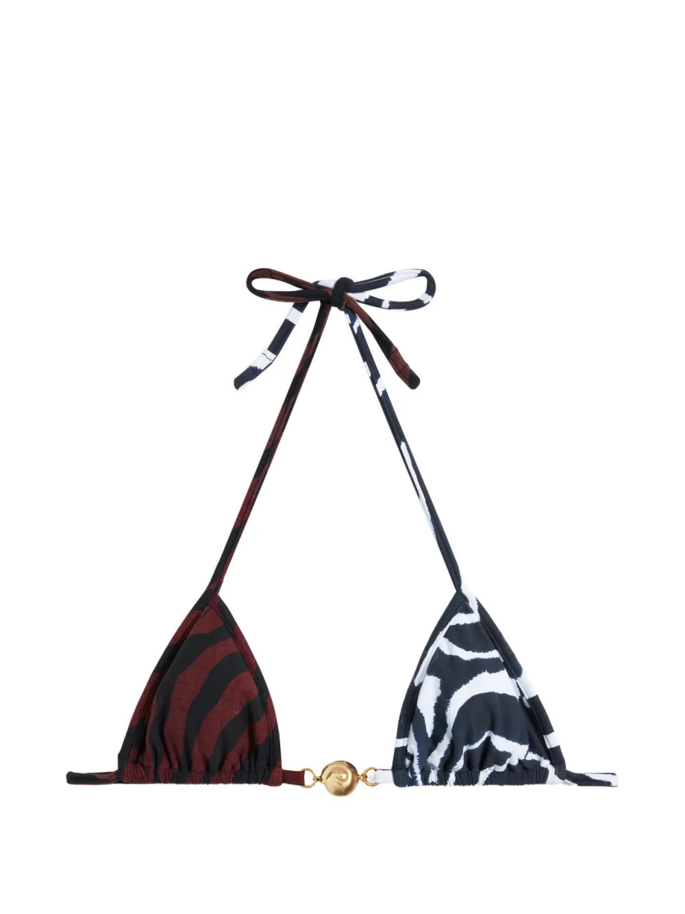 Reina Olga animal-print bikini top - Black | Farfetch Global