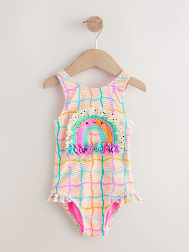 Rainbow Check Frill Leg Swimsuit (3mths-7yrs) | Next US