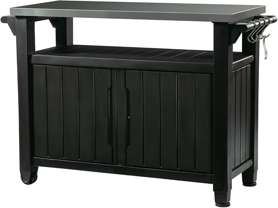 Keter Unity XL Portable Outdoor Table with Stainless Steel Top for Kitchen Prep and Outdoor Stora... | Amazon (US)