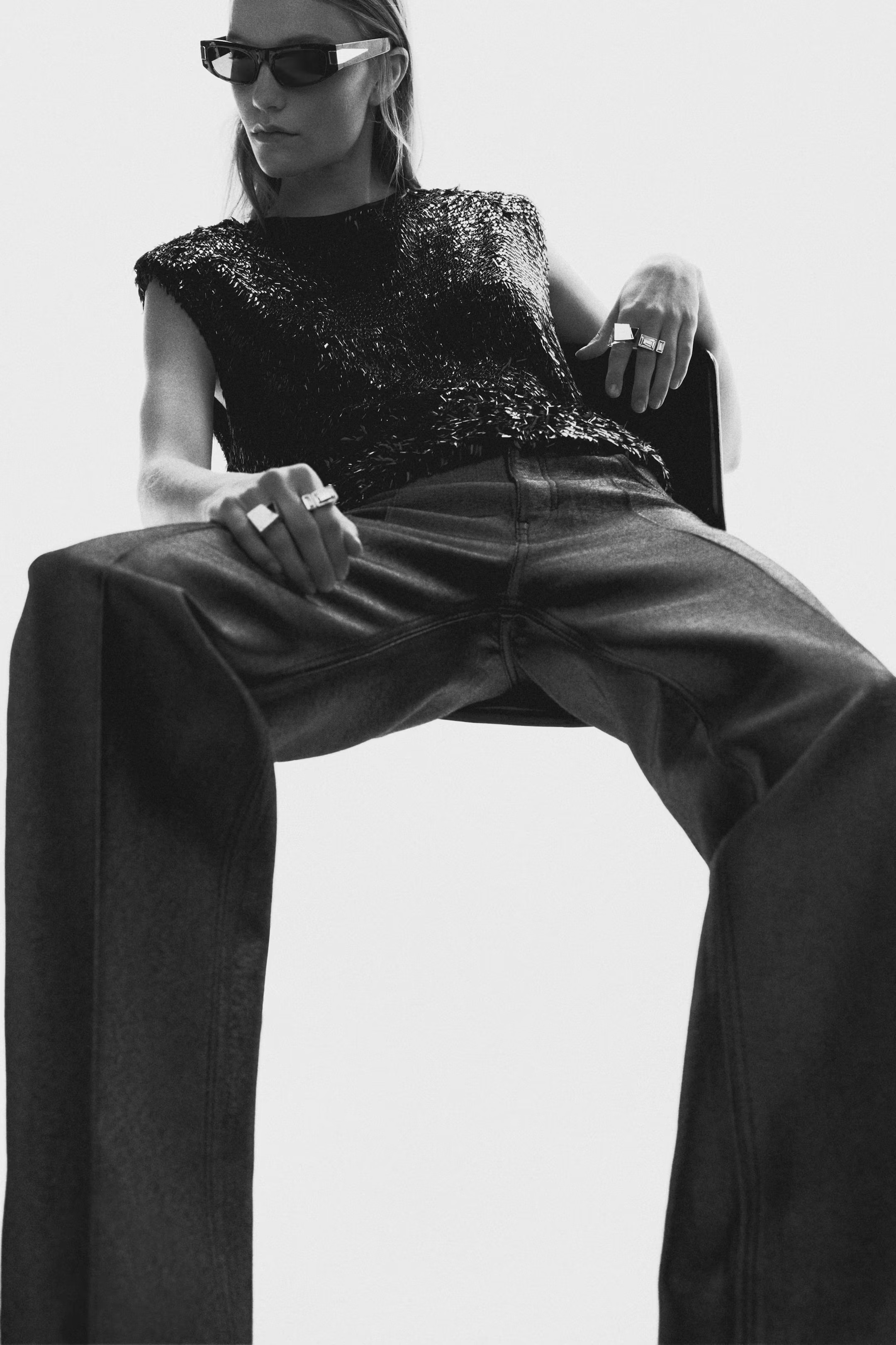 Shimmering jeans | H&M (UK, MY, IN, SG, PH, TW, HK)