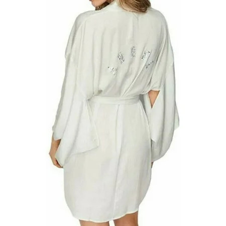 Victoria s Secret Dream Angels Short Satin Kimono Angel Rhinestone Robe White Size Med/Large Nwt | Walmart (US)