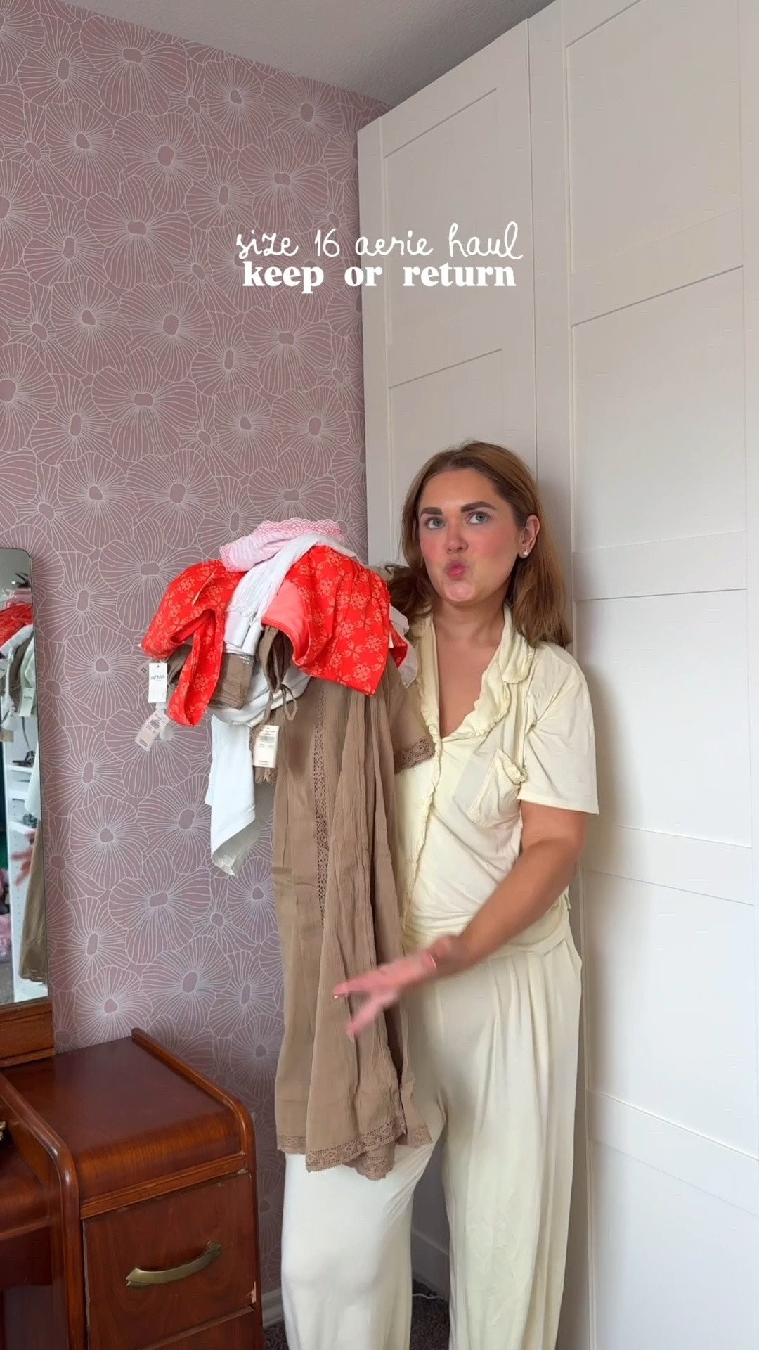 Aerie summer finds wearing xl in everything except I sized up in night shirt to xxl.