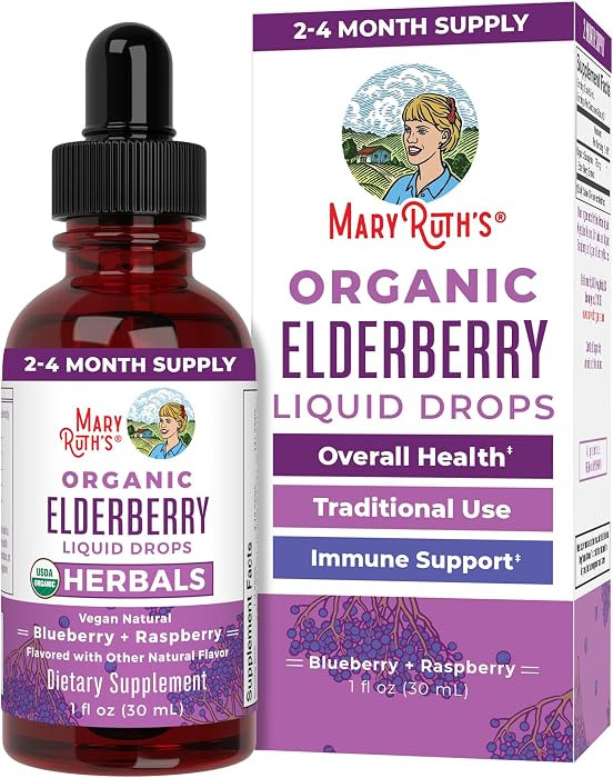 MaryRuth Organics Elderberry Syrup | USDA Organic | Sugar Free Immune Support Supplement for Adul... | Amazon (US)