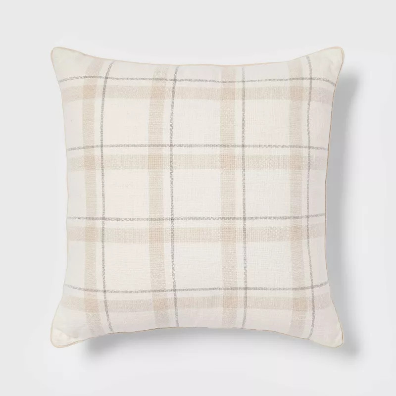 Woven Striped with Plaid Reverse Throw Pillow - Threshold™ | Target