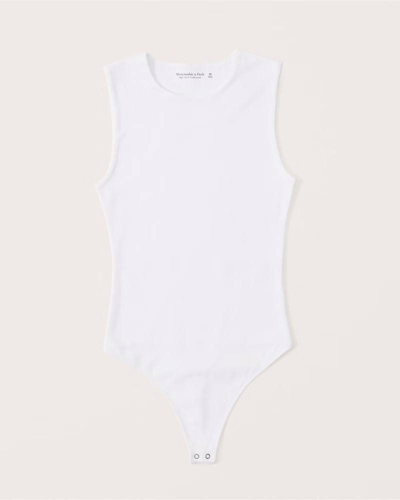 Cotton Seamless Fabric Crew Tank Bodysuit | Abercrombie & Fitch (US)
