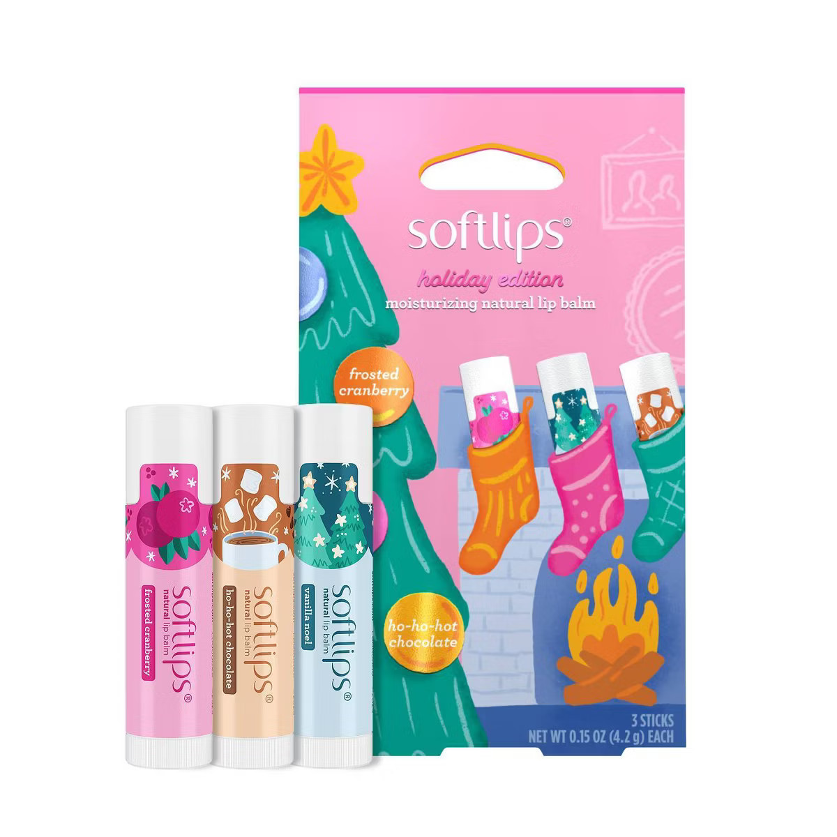 Softlips Moisturising Natural Lip Balm - Holiday Edition Gift Box - Cozy Home - 3ct | Target