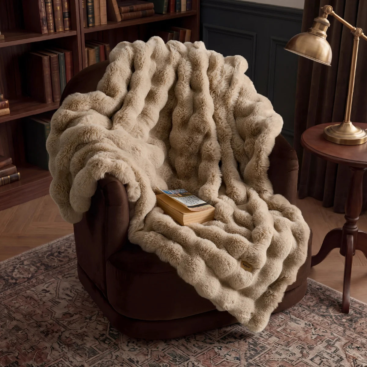 Bedsure Fluffy Faux Fur Throw Blanket for Couch Bed Sofa Chair, Soft Fuzzy Bubble Blanket Home De... | Wayfair North America