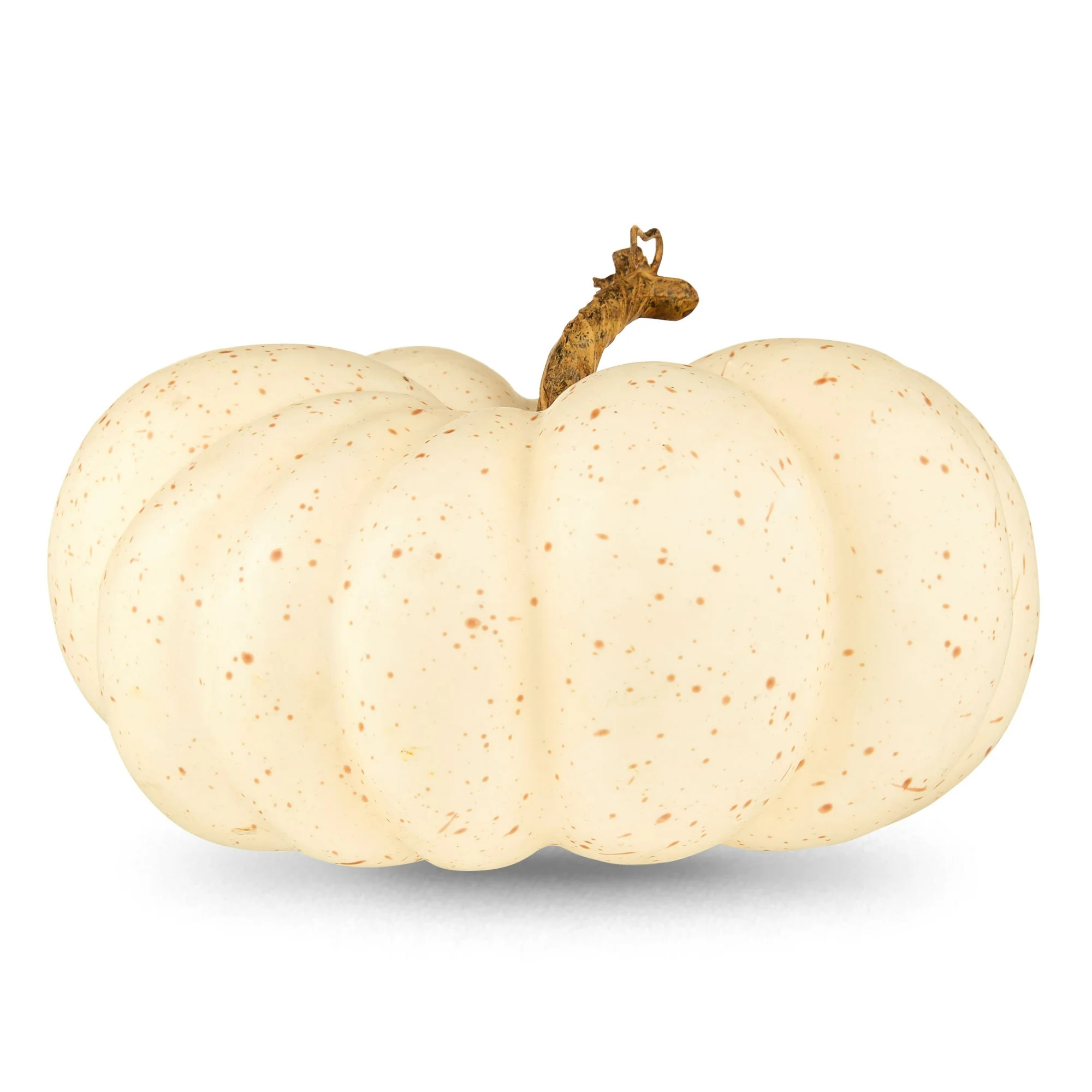 Fall, Harvest Speckled Flat White Foam Pumpkin Decoration, 9 in x 8.5 in x 6 in, Way to Celebrate | Walmart (US)