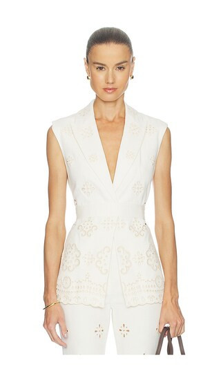 Veronica Beard Townes Vest in White. - size 0 | Revolve Clothing (Global)