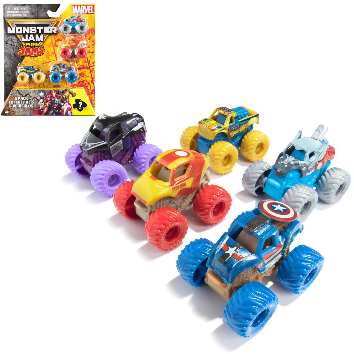 Monster Jam Marvel Mini Toy Vehicle 5pk | Target