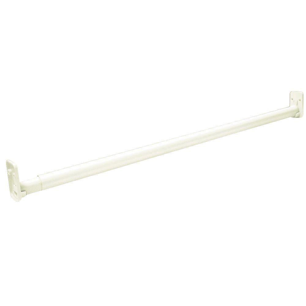 Selectives 30 in. - 48 in. White Adjustable Teardrop Closet Rod | The Home Depot
