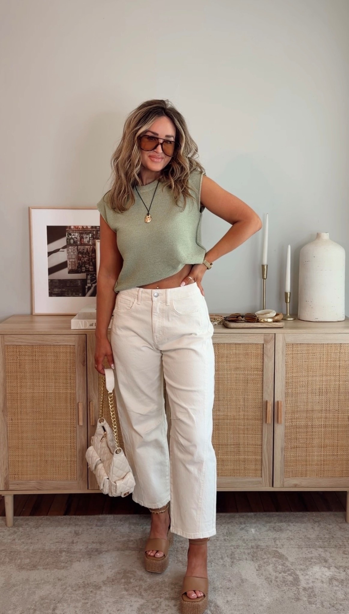 40% off with LEANN40, if expired use LEANN35 elevated casual spring outfit! size M top, size 28 jeans. spring outfit, vici neutral outfit

#LTKootd