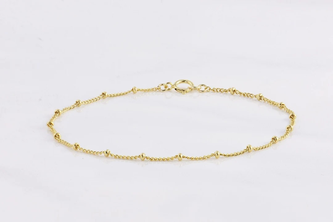 Dainty Chain Bracelet Gold Rose Gold Silver Layering - Etsy | Etsy (US)