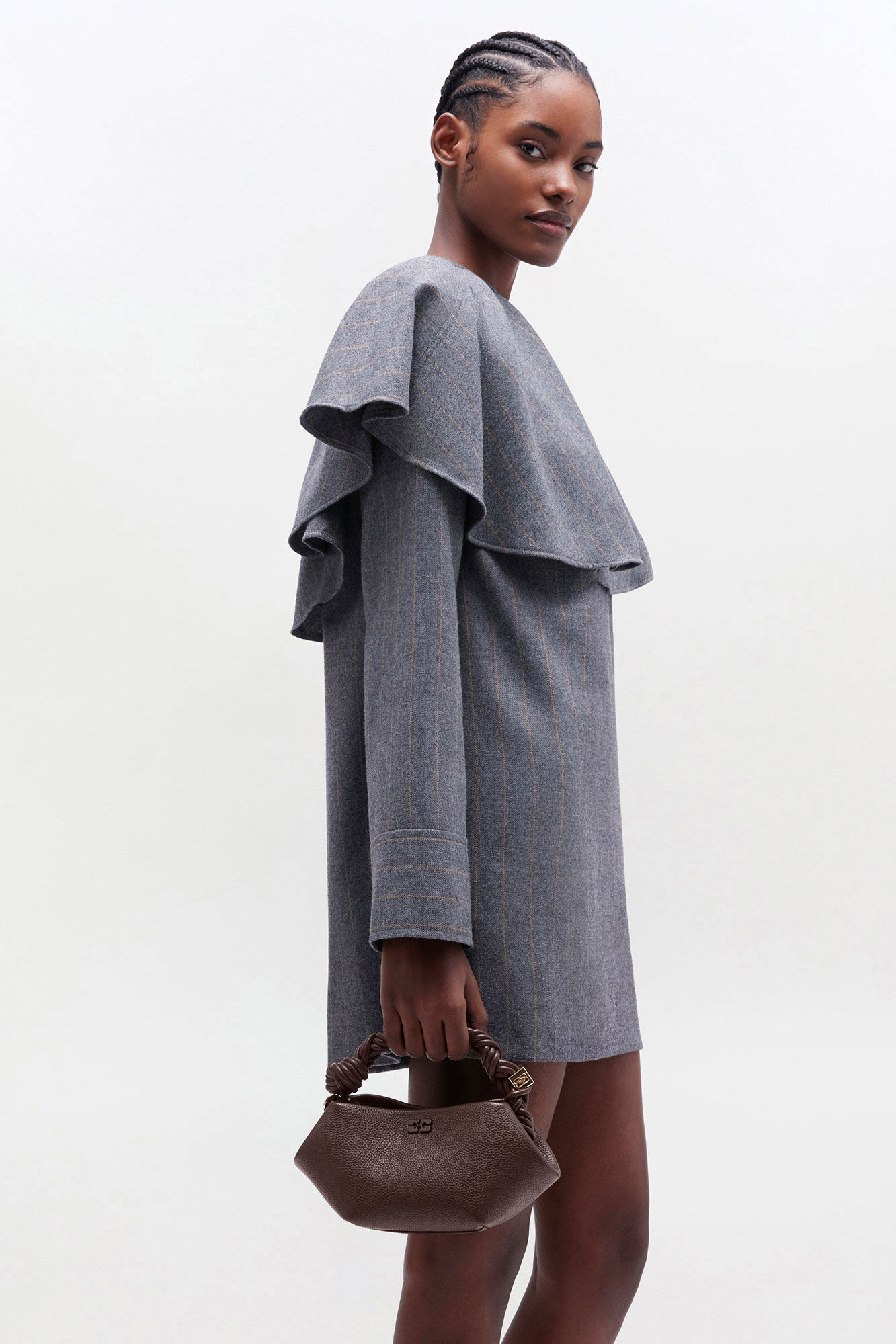 Brown Grained Mini Bou Bag | Ganni