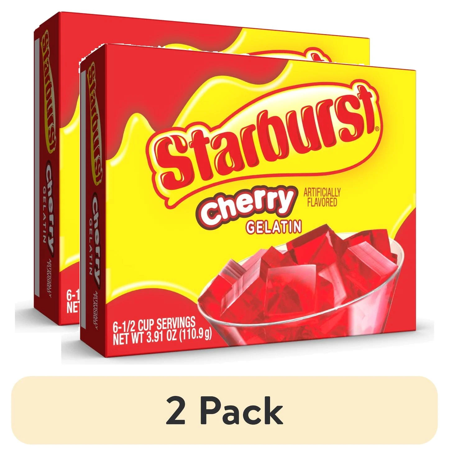(2 pack) Starburst Cherry Gelatin Mix, 6 Servings, 3.91 oz Cardboard Box | Walmart (US)