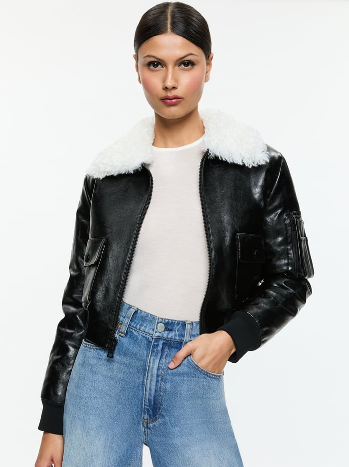 WILLARD VEGAN BOMBER | Alice + Olivia
