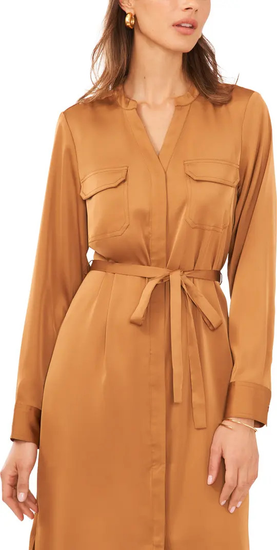 Belted Long Sleeve Midi Shirtdress | Nordstrom