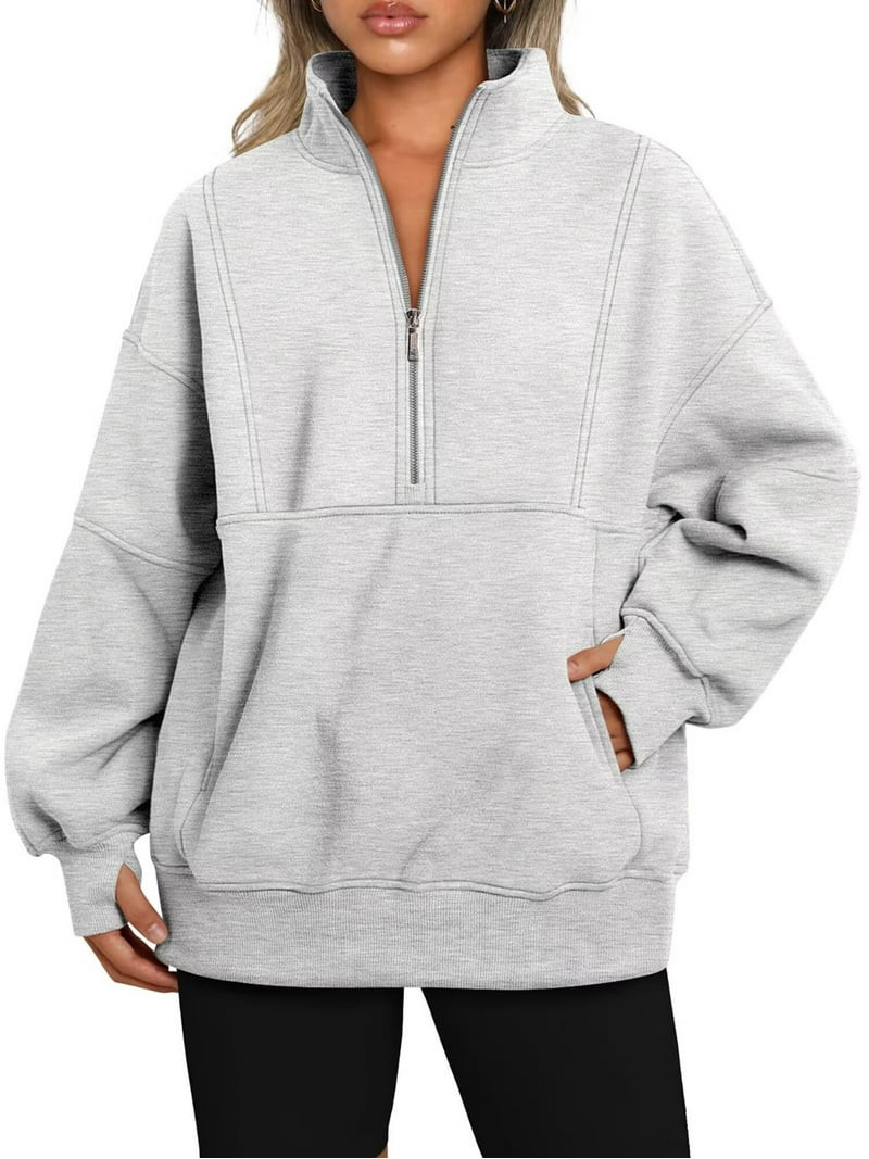 Charmo Women's Half Zip Oversized Sweatshirts Fleece Quarter Zipper Pullover Hoodies 2025 Mock Ne... | Walmart (US)