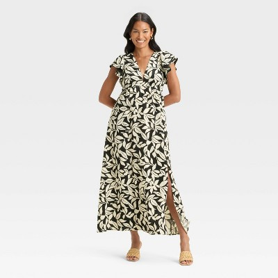 Women's Flutter Short Sleeve Maxi A-Line Dress - A New Day™ | Target