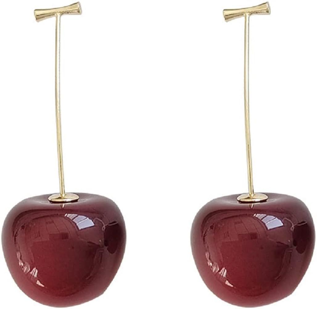 Cherry Earrings for Women, Cute Fruit Cherry Earrings for Girls, Red Cherry Dangle Earrings Hypoa... | Amazon (US)