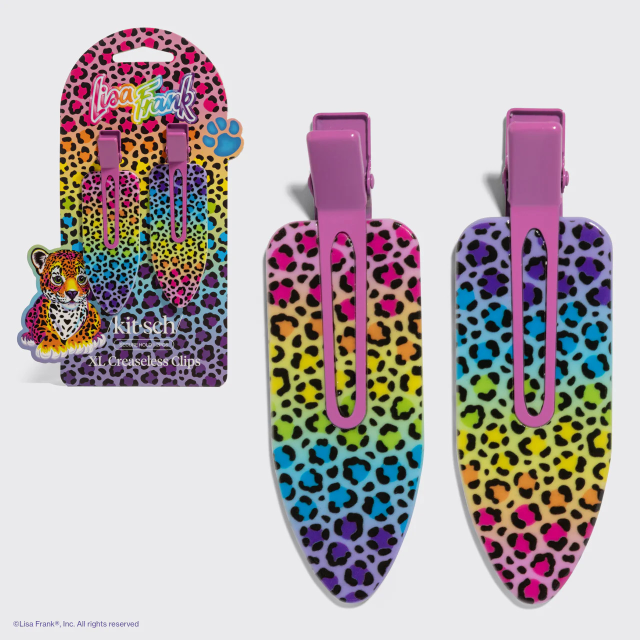 Lisa Frank x Kitsch XL Creaseless Clips in Rainbow Leopard | Kitsch
