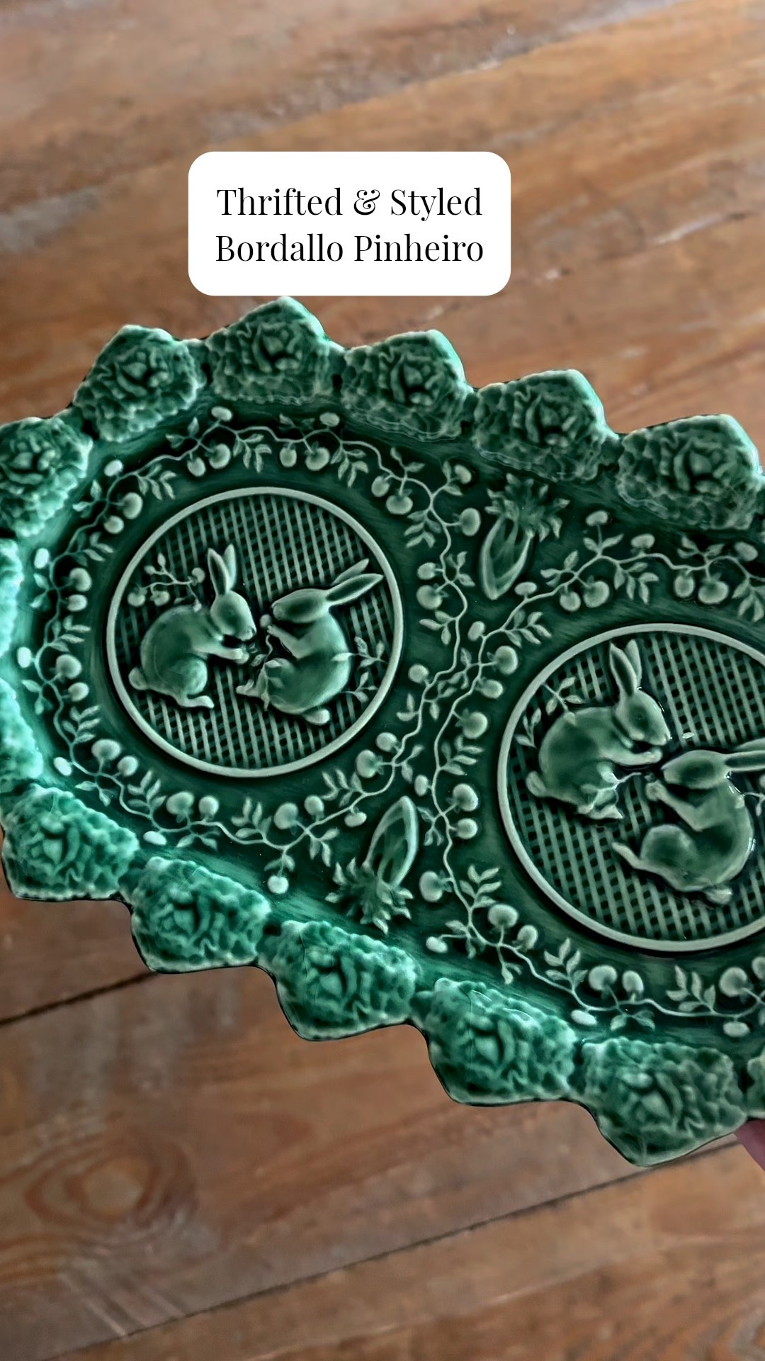 Thrifted & Styled Bordallo Pinheiro Tray 🐰💚

#LTKSeasonal #LTKHome