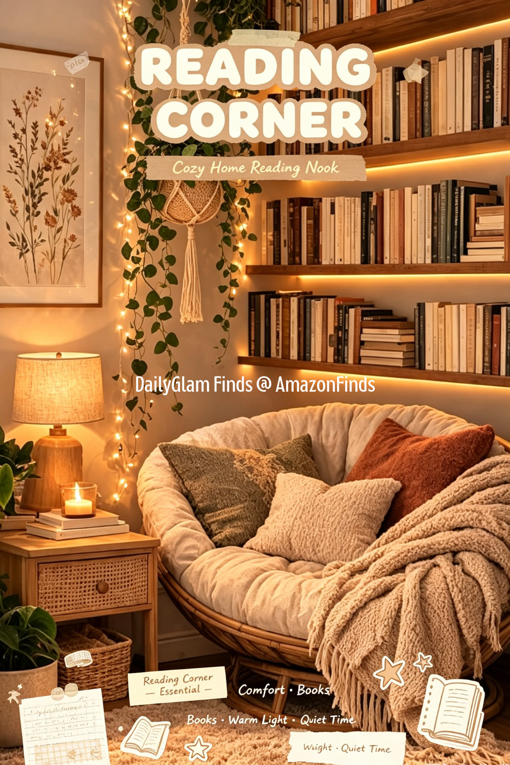 My Dream Cozy Boho Reading Corner All Essentials Linked

#ReadingCornerDecor
#BohoReadingNook
#CozyHomeDecor 

 #LTKootd #LTKOver40 #LTKHome