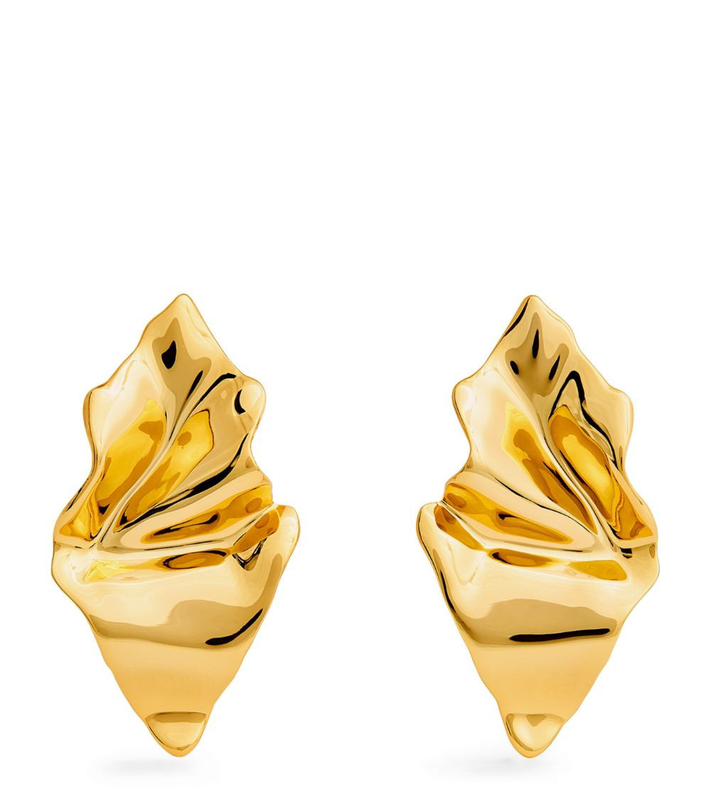 Gold-Plated Crumpled Earrings | Harrods
